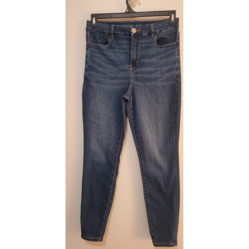 American Eagle Outfitters Women's Blue Hi-Rise Skinny Denim Jeans, Size 10